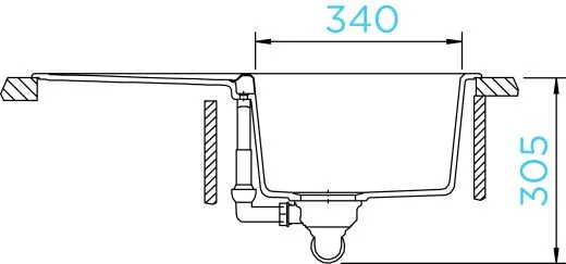 ❎ SCHOCK Kchensple Mono D-100S Cristadur Nano-Granitsple / Einbausple mit Drehexcenter