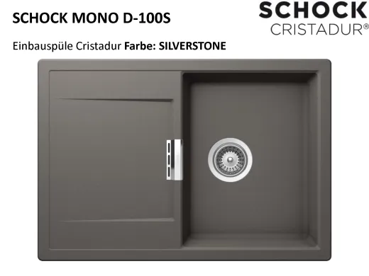 ❎ SCHOCK Kchensple Mono D-100S Cristadur Nano-Granitsple / Einbausple mit Drehexcenter