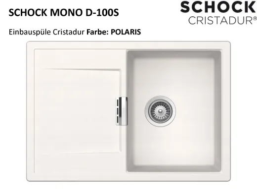 ❎ SCHOCK Kchensple Mono D-100S Cristadur Nano-Granitsple / Einbausple mit Drehexcenter