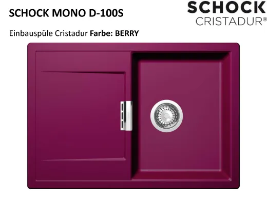 ❎ SCHOCK Kchensple Mono D-100S Cristadur Nano-Granitsple / Einbausple mit Drehexcenter