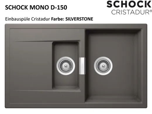 SCHOCK Kchensple Mono D-150 Cristadur Nano-Granitsple / Einbausple mit Drehexcenter
