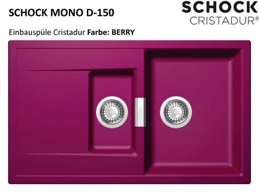 SCHOCK Kchensple Mono D-150 Cristadur Nano-Granitsple / Einbausple mit Drehexcenter