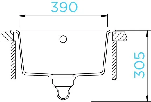 SCHOCK Kchensple Manhattan R-100 Cristalite Granitsple / Rundbecken Basic Line mit Drehexcenter