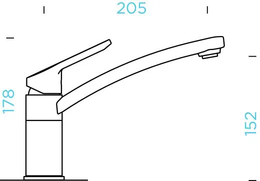 SCHOCK Kchenarmatur SC-90 Cristalite Basic Line Einhebelmischer Festauslauf 360 schwenkbarer Auslauf mit Materialhlse