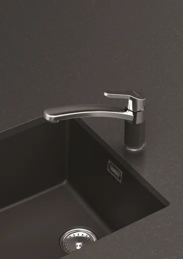 SCHOCK Kchenarmatur SC-90 Cristadur Classic Line Einhebelmischer Festauslauf 360 schwenkbarer Auslauf mit Materialhlse