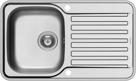 PYRAMIS Kchensple Space Mini 1B 1D Einbausple / Edelstahlsple Siebkorb als Drehknopfventil