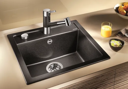BLANCO Kchensple Dalago 5 Silgranit PuraDurII Granitsple / Einbausple mit Drehknopfventil