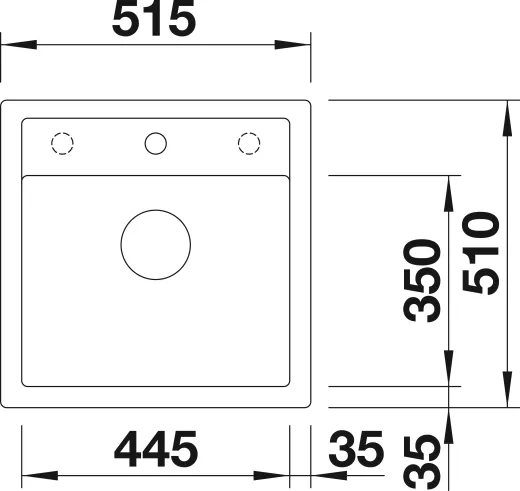 BLANCO Kchensple Dalago 5 Silgranit PuraDurII Granitsple / Einbausple mit Drehknopfventil