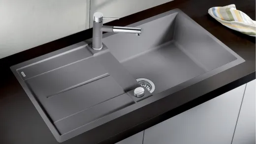 BLANCO Kchensple Metra XL 6 S-F Silgranit PuraDurII Granitsple Flchenbndig mit Drehknopfventil