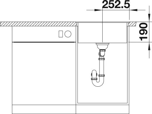 BLANCO Kchensple Dalago 5 F Silgranit PuraDurII Granitsple Flchenbndig mit Hahnlochbank und Drehknopfventil