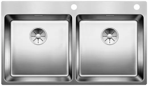 BLANCO Kchensple Andano 400/400-IF/A Edelstahlsple / Doppelsple Flachrand mit Ablaufsystem InFino und PushControl
