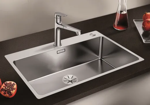 BLANCO Kchensple Andano 400/400-IF/A Edelstahlsple / Doppelsple Flachrand mit Ablaufsystem InFino und PushControl