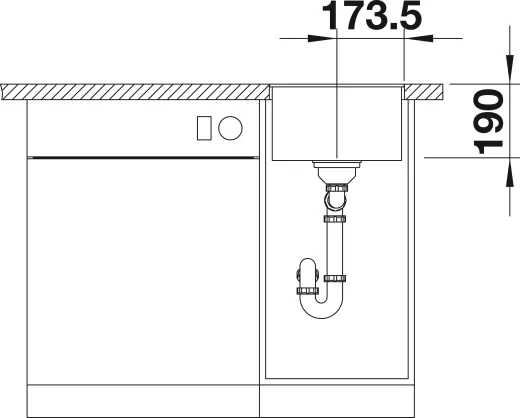 BLANCO Subline 320-F Silgranit PuraDurII Granitsple Flchenbndig Ablaufsystem InFino mit Handbettigung