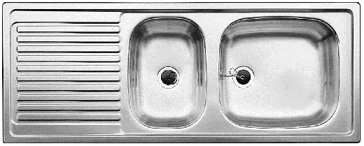 BLANCO Kchensple TOP EZS 11x4 ohne Hahnlochbohrung Edelstahlsple / Einbausple Ablauf mit Gummistopfen