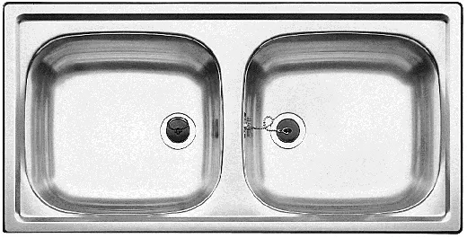 BLANCO Kchensple TOP EZ 8x4 ohne Hahnlochbohrung Edelstahlsple / Doppelbecken Ablauf mit Gummistopfen