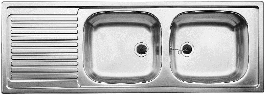 BLANCO Kchensple TOP EZS 12x4-2 ohne Hahnlochbohrung Edelstahlsple / Einbausple Ablauf mit Gummistopfen