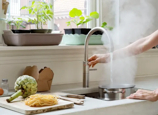 ✅ QUOOKER FUSION Round Combi B Einhebelmischer Edelstahl & 100C Armatur Kochendwasserhahn (COMBIFNRSST)