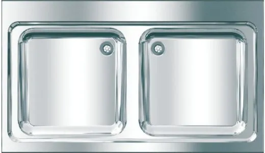 KWC PROFESSIONAL Maxima MAXL 200-120 Gewerbesple Auflage / Abdeckung fr Spltisch 2 Becken (1200x700mm)