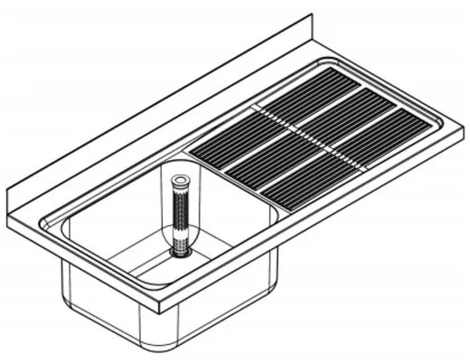 KWC PROFESSIONAL Maxima MAXL 112-140-BL Gewerbesple Auflage / Abdeckung fr Spltisch Becken links (1400x700mm)