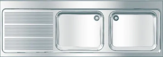 KWC PROFESSIONAL Maxima MAXL 217-200-BR Gewerbesple Auflage / Abdeckung fr Spltisch Becken rechts (2000x700mm)