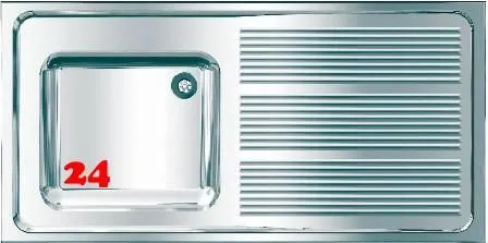 KWC PROFESSIONAL Maxima MAXS 112-120-BL Gewerbesple Auflage / Abdeckung fr Spltisch Becken links (1200x600mm)