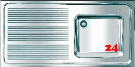 KWC PROFESSIONAL Maxima MAXS 117-120-BR Gewerbesple Auflage / Abdeckung fr Spltisch Becken rechts (1200x600mm)