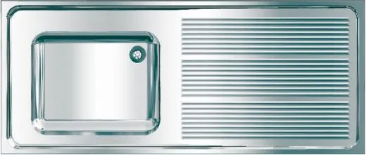 KWC PROFESSIONAL Maxima MAXS 112-140-BL Gewerbesple Auflage / Abdeckung fr Spltisch Becken links (1400x600mm)