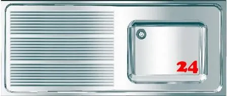 KWC PROFESSIONAL Maxima MAXS 117-140-BR Gewerbesple Auflage / Abdeckung fr Spltisch Becken rechts (1400x600mm)