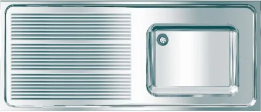 KWC PROFESSIONAL Maxima MAXS 117-140-BR Gewerbesple Auflage / Abdeckung fr Spltisch Becken rechts (1400x600mm)