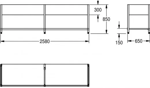 KWC PROFESSIONAL Maxima Untergestell MAXF260-70 passend zu Maxima Gewerbesplen MAXL222-260 und MAXL227-260