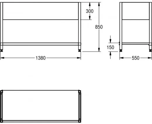 KWC PROFESSIONAL Maxima Untergestell MAXF140-60 passend zu Maxima Gewerbesplen MAXS112-140 und MAXS117-140