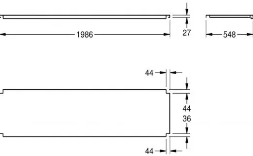 KWC PROFESSIONAL Maxima Tablar MAXT200-60 passend zum Untergestell MAXF200-60