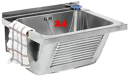 KWC PROFESSIONAL Sirius Universalwaschtrog LTJ500 Ausgussbecken fr Wandmontage Frontschrze mit Lngsriffel