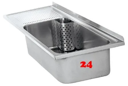 KWC PROFESSIONAL Sirius Mehrzweckbecken BS351 fr Auflage- oder Wandmontage Abtropfflche links / Becken rechts