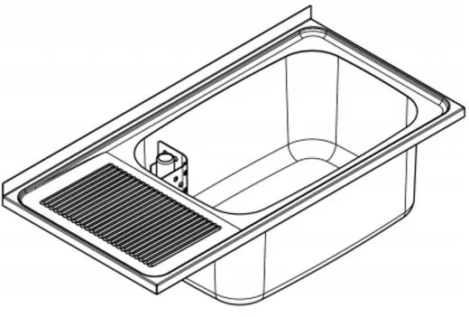 KWC PROFESSIONAL Sirius Mehrzweckbecken BS351 fr Auflage- oder Wandmontage Abtropfflche links / Becken rechts
