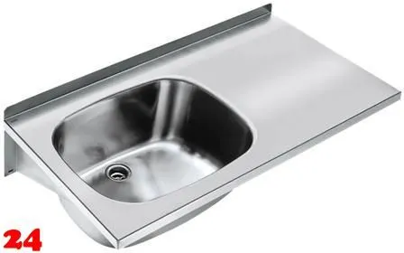 KWC PROFESSIONAL Sirius Mehrzweckbecken BS333 fugenlos verschweiter Waschtrog fr Wandmontage Becken links