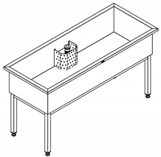 KWC PROFESSIONAL Sirius Werkraumbecken SIRX752 Reinigungsbecken Edelstahl mit Standrohrventil (1500x600mm)