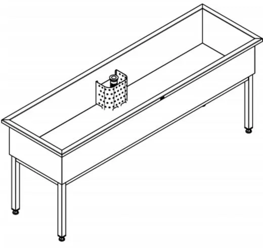 KWC PROFESSIONAL Sirius Werkraumbecken SIRX753 Reinigungsbecken Edelstahl mit Standrohrventil (2000x600mm)