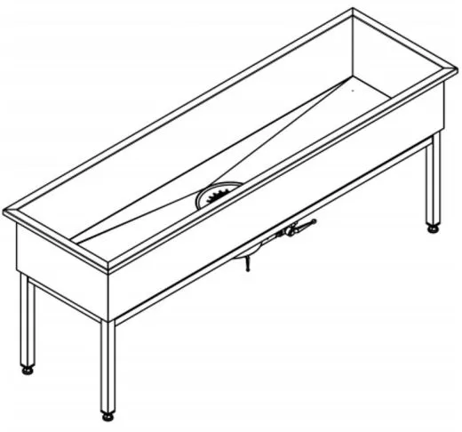 KWC PROFESSIONAL Sirius Werkraumbecken SIRX756 Reinigungsbecken / Schlammfangbecken Edelstahl (2000x600mm)