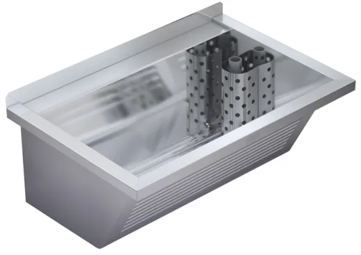 KWC PROFESSIONAL Sirius Universalwaschtrog CA210/2N fugenlos verschweiter Waschtrog fr Wandmontage Ablauf rechts