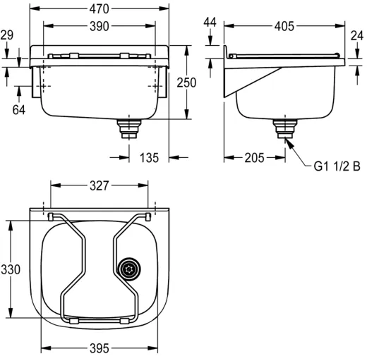 KWC PROFESSIONAL Sirius Wandausgussbecken BS300N fugenlos verschweites Ausgussbecken fr Wandmontage