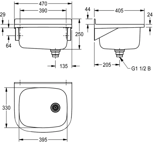 KWC PROFESSIONAL Sirius Wandausgussbecken BS301N Ausgussbecken fr Wandmontage ohne Klapprost