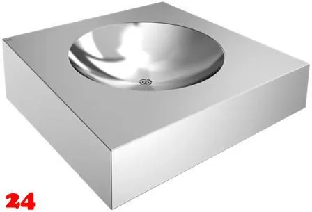 KWC PROFESSIONAL Anima Einzelwaschtisch ANMX500 fr Wandmontage fugenlos eingeschweites Rundbecken ohne Hahnlochbohrung