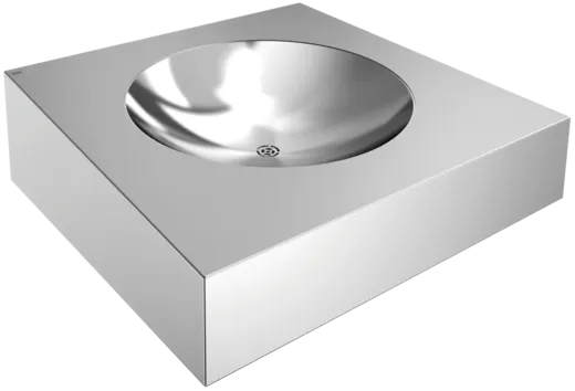 KWC PROFESSIONAL Anima Einzelwaschtisch ANMX500 fr Wandmontage fugenlos eingeschweites Rundbecken ohne Hahnlochbohrung