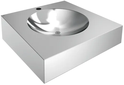 KWC PROFESSIONAL Anima Einzelwaschtisch ANMX501 fr Wandmontage fugenlos eingeschweites Rundbecken mit 1 Hahnlochbohrung mittig  35mm