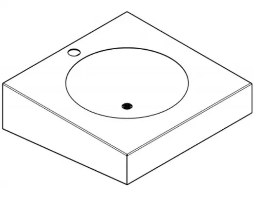 KWC PROFESSIONAL Anima Einzelwaschtisch ANMX501 fr Wandmontage fugenlos eingeschweites Rundbecken mit 1 Hahnlochbohrung mittig  35mm