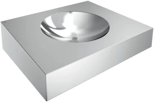 KWC PROFESSIONAL Anima Einzelwaschtisch ANMX600 fr Wandmontage fugenlos eingeschweites Rundbecken ohne Hahnlochbohrung