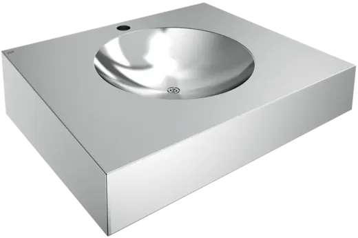 KWC PROFESSIONAL Anima Einzelwaschtisch ANMX601 fr Wandmontage fugenlos eingeschweites Rundbecken mit 1 Hahnlochbohrung mittig  35mm