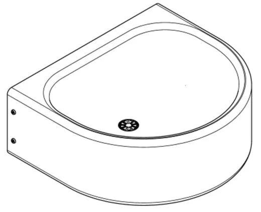 KWC PROFESSIONAL Anima Einzelwaschtisch ANMX462 fr Wandmontage fugenlos eingeschweites Becken