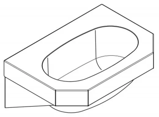 KWC PROFESSIONAL Anima Einzelwaschtisch WT360C fr Wandmontage fugenlos eingeschweites Becken ohne Hahnlochbohrung